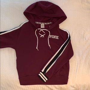 PINK VS hoodie maroon